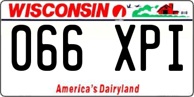 WI license plate 066XPI