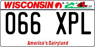WI license plate 066XPL