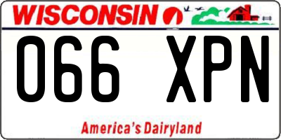 WI license plate 066XPN