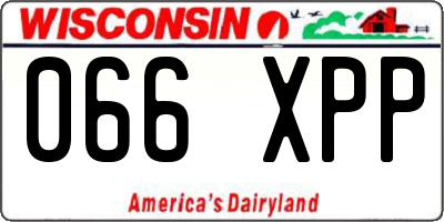 WI license plate 066XPP