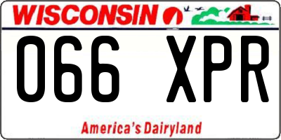 WI license plate 066XPR