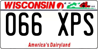 WI license plate 066XPS