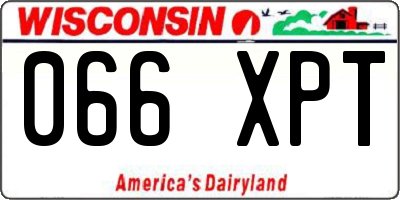WI license plate 066XPT