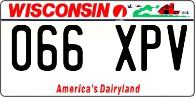 WI license plate 066XPV