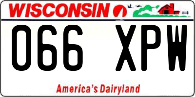 WI license plate 066XPW