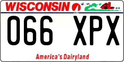 WI license plate 066XPX