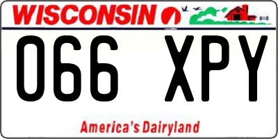 WI license plate 066XPY