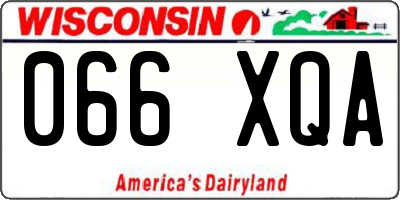 WI license plate 066XQA