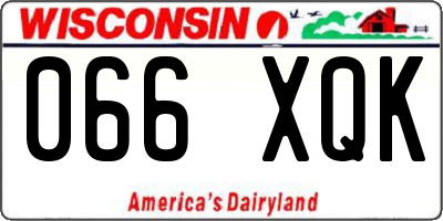 WI license plate 066XQK