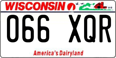 WI license plate 066XQR