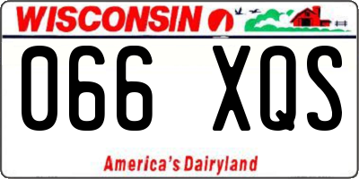 WI license plate 066XQS