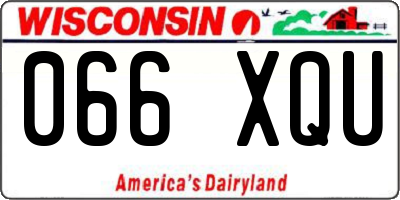 WI license plate 066XQU