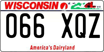 WI license plate 066XQZ