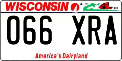 WI license plate 066XRA
