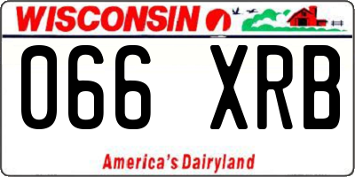 WI license plate 066XRB