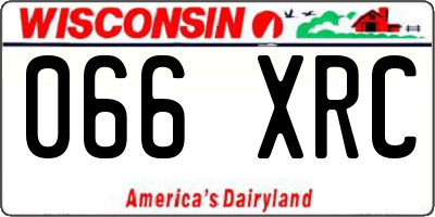 WI license plate 066XRC