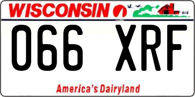 WI license plate 066XRF