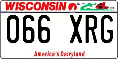 WI license plate 066XRG