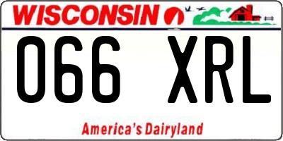 WI license plate 066XRL