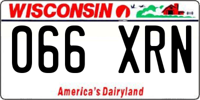 WI license plate 066XRN