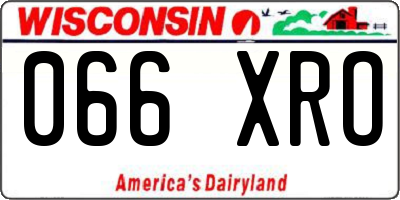 WI license plate 066XRO