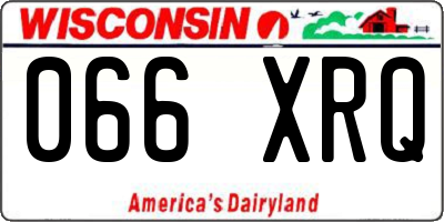 WI license plate 066XRQ