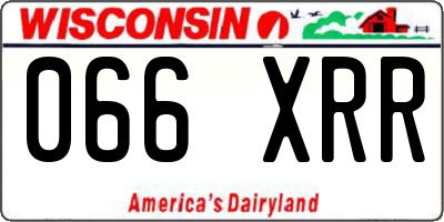 WI license plate 066XRR