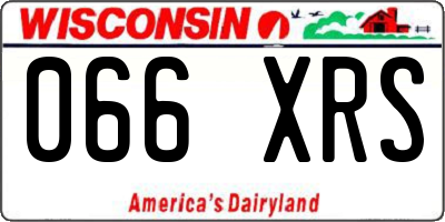 WI license plate 066XRS