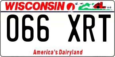 WI license plate 066XRT