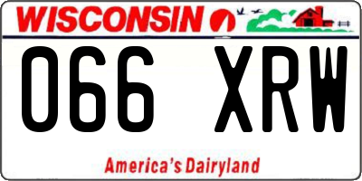WI license plate 066XRW