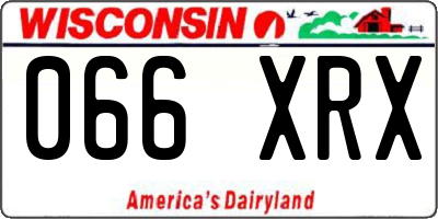 WI license plate 066XRX
