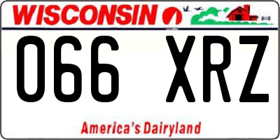WI license plate 066XRZ