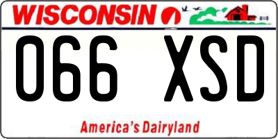 WI license plate 066XSD