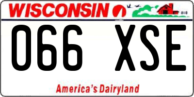 WI license plate 066XSE