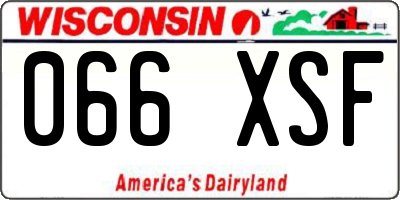 WI license plate 066XSF