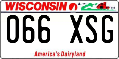 WI license plate 066XSG
