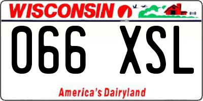 WI license plate 066XSL