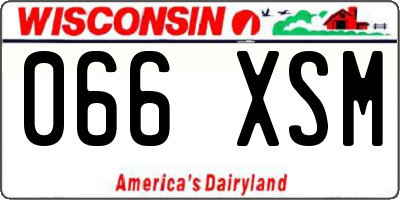 WI license plate 066XSM