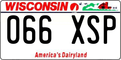 WI license plate 066XSP