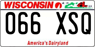 WI license plate 066XSQ