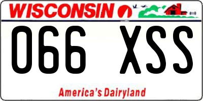 WI license plate 066XSS