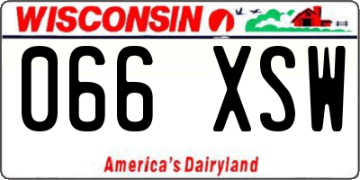 WI license plate 066XSW