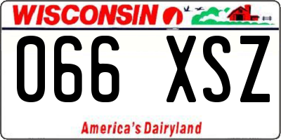 WI license plate 066XSZ
