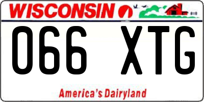 WI license plate 066XTG
