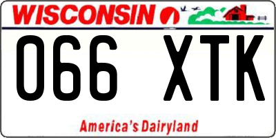 WI license plate 066XTK
