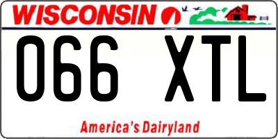 WI license plate 066XTL
