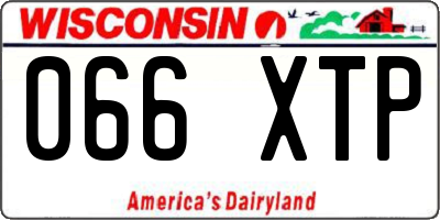 WI license plate 066XTP