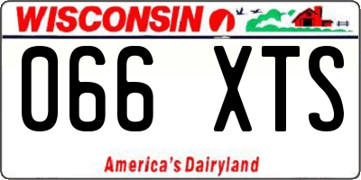 WI license plate 066XTS
