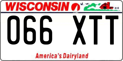 WI license plate 066XTT