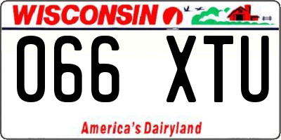 WI license plate 066XTU